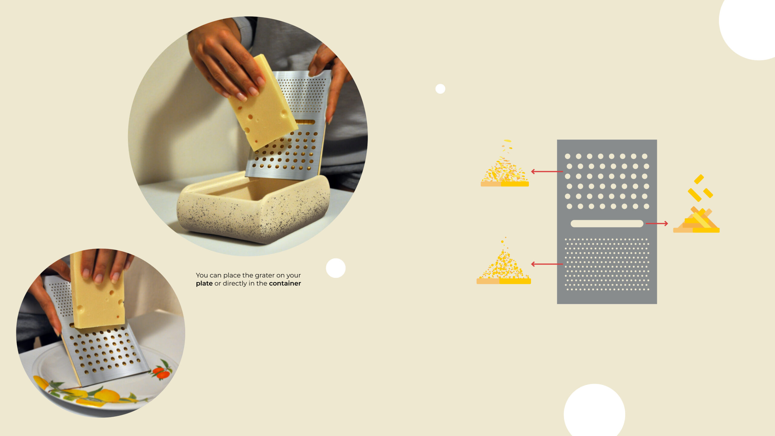 Description of the concept: how to use the grater