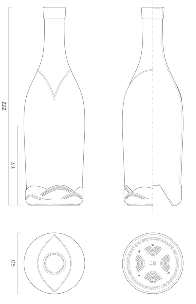 Technical table of the bottle