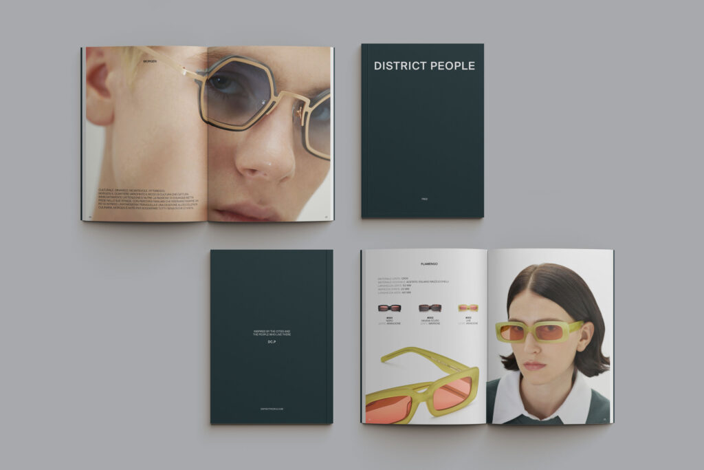 Inner pages of the District People catalogue designed by me.