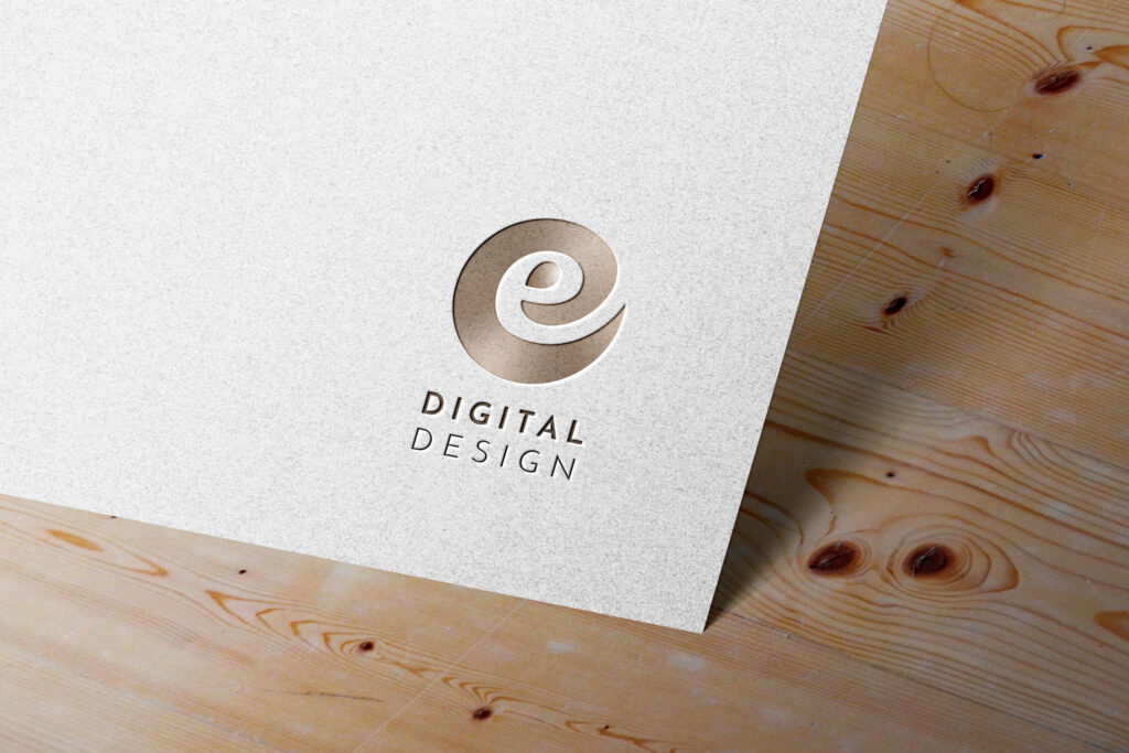 EO Digital Design logo applied to a paper.